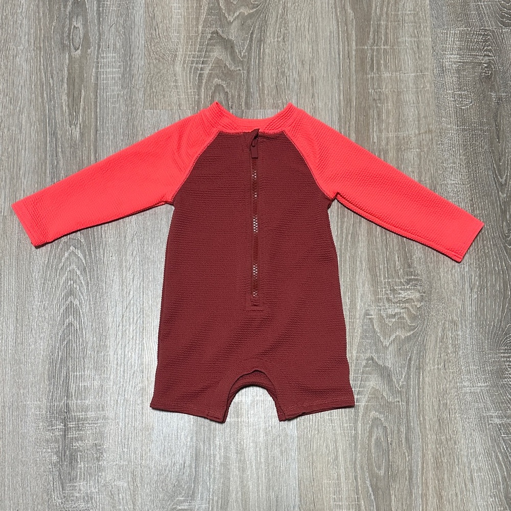 Old Navy Colorblock Zip-Front Rashguard Swimsuit